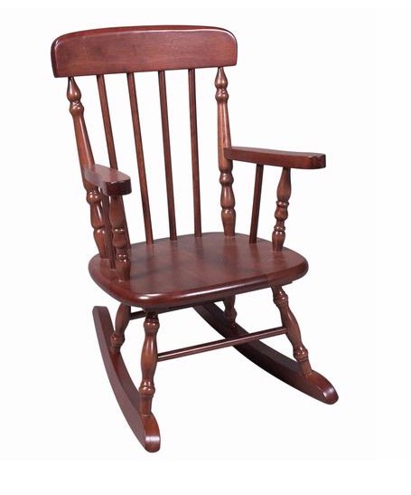 1410c Deluxe Child&apos;s Spindle Rocking Chair- Cherry