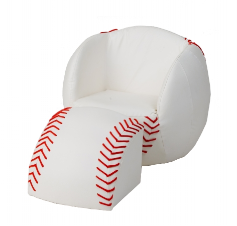 6740 Child&apos;s Upholstered Baseball Sports Chair Chair With Ottoman