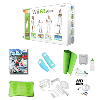 Nintendo Wii Fit Plus Winter Sports Bundle We Ski Silicone Cases Mat and More