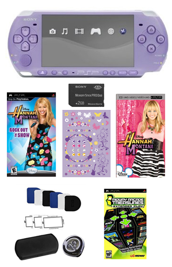 Sony PSP-3000 Limited Edition Hannah Montana Entertianment Bundle with Pro Tec Kit + Over 21 Games