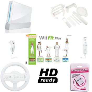 Nintendo Wii HD Ready Get Fit Bundle - Wii Fit Plus with Wii Balance Board Sports Games and More