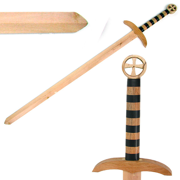 47 Inch Wooden Medieval Crusader Practice Waster Sword