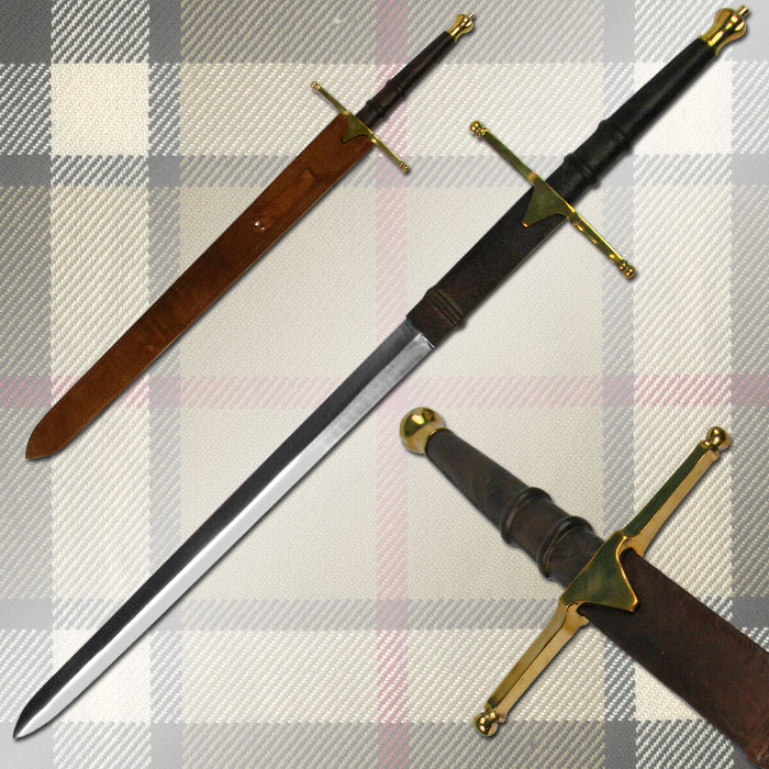 William Wallace Medieval Sword with Sheath (Brass)