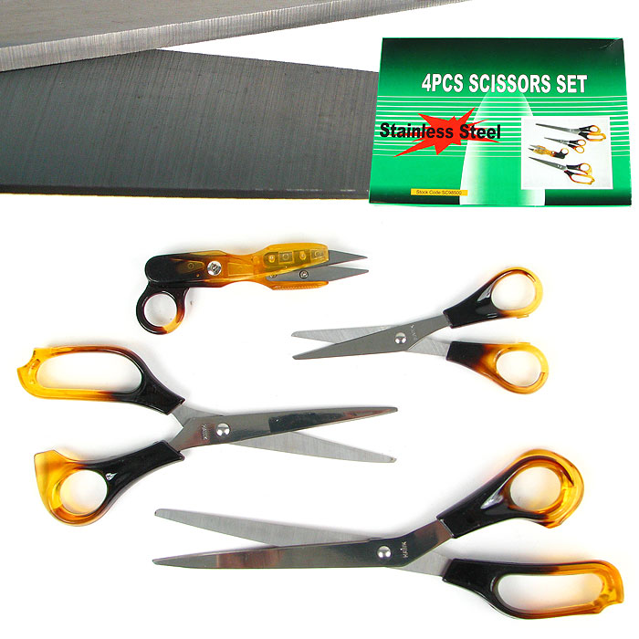 Stainless Steel Scissor Set - 4 Different Sizes