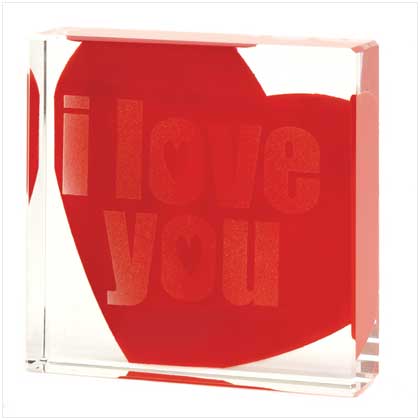 SWM 12652 I Love You Cube  Glass
