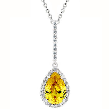 Yellow Tear Drop Pendant - P50055R-C61