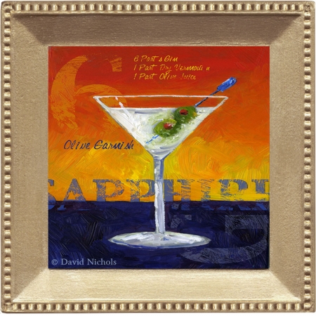 Thirstystone ALDN3 Absorbent Coaster Set Sapphire Martini