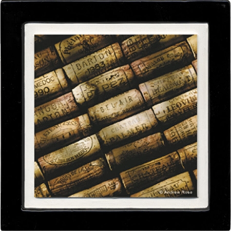 Thirstystone ANAS6 Absorbent Coaster Set Wine Corks Black Frame