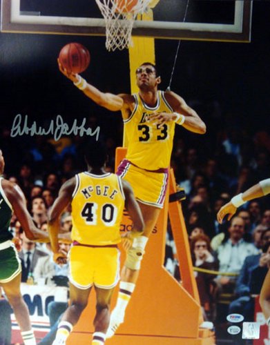 All About Autographs AAA-76133 Kareem Abdul-Jabbar Los Angeles Lakers NBA Hand Signed 16x20 Photo - Layup