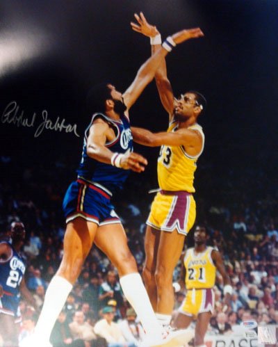 All About Autographs AAA-76135 Kareem Abdul-Jabbar Los Angeles Lakers NBA Hand Signed 16x20 Photo - vs Clippers