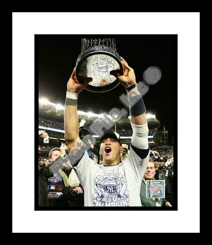 All About Autographs AAA-21274 Alex Rodriguez New York Yankees MLB Framed 8x10 Photograph 2009 World Series Trophy
