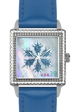 Arjang & Co HY-2020S-BL Ontario Snowflake Square Blue Strap