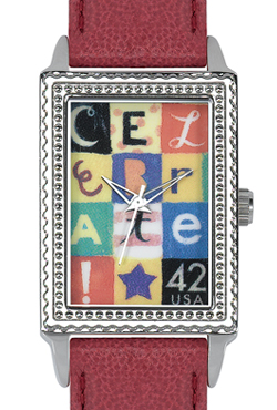 Arjang & Co HY-3020S-RD Celebrate Rectangular Red Strap