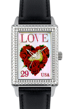Arjang & Co PS-3002S-BK White Dove in Heart Roses Rectangular