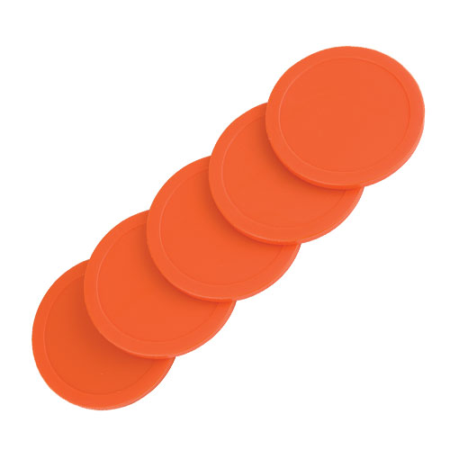 5 - 2-1/2 Inch Red Table Hockey Pucks