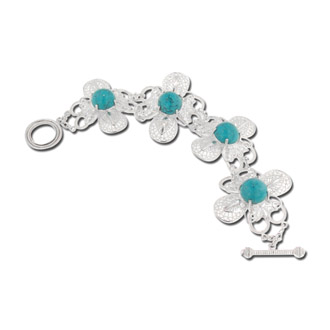 Jewelry For All Occasions D363TQL5 Sterlnig Silver Turquoise Bracelet