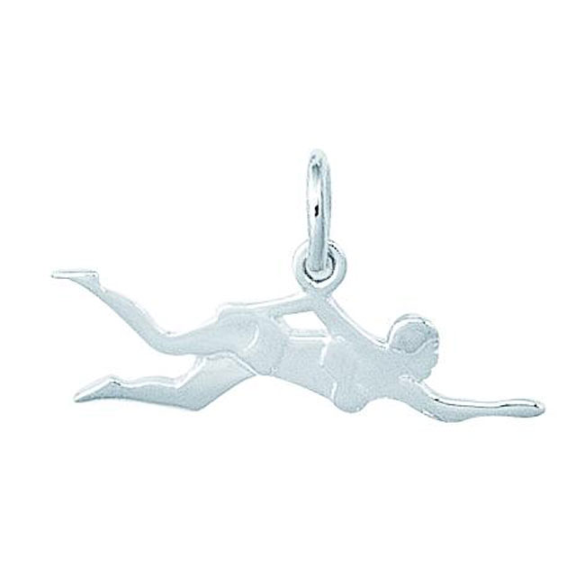 Jewelry For All Occasions SCHA0298 Sterling Silver Female Swimmer Charm