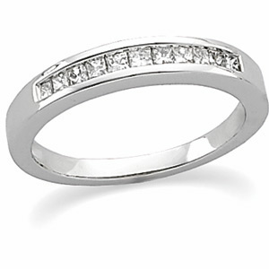 Jewelry For All Occasions 62178W:268701 Platinum Diamond Anniversary Band Ring