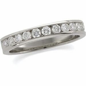 Jewelry For All Occasions 62857W:277725 Platinum Diamond Anniversary Band Ring