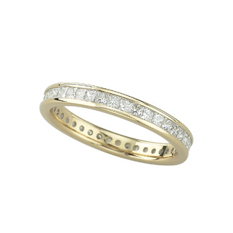Jewelry For All Occasions JQ08Y997 14K Yellow Gold Eternity Diamond Band Ring- Size 7