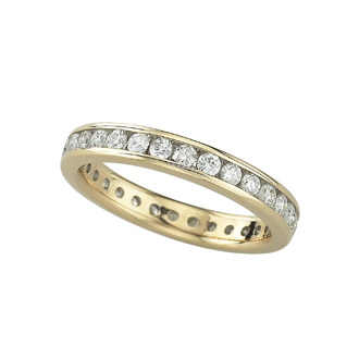 Jewelry For All Occasions JQ4Y997 14K Yellow Gold Eternity Diamond Band Ring- Size 7
