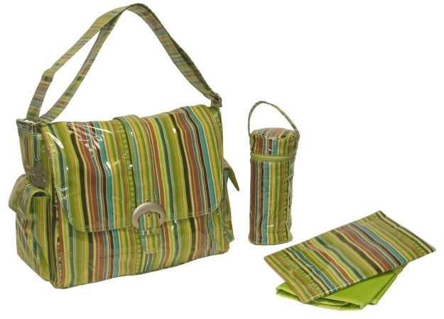 88161226200 Pistachio Pretty Stripe Laminated Buckle Bag