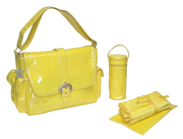 88161229874 Yellow Corduroy Laminated Buckle Bag