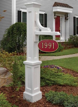 5812w Woodhaven Address Sign Post- White
