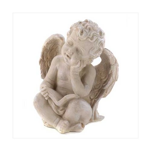 Reading Cherub Figurine