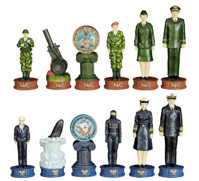 Seya CS-011 Army vs. Navy Chess Set