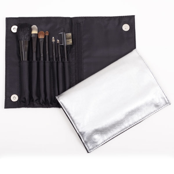 Seya BST-002 7 Piece Silver Folder Makeup Brush Set