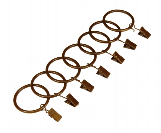 BCL Product Sourcing 125CLAG Heavy Duty Clip Rings for 1.25-inch Diameter Rod Sets- Set of 7- Antique Gold Finish