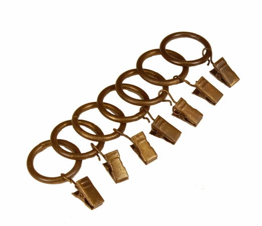 BCL Product Sourcing 58CLAG Heavy Duty Clip Rings for 0.62-inch Diameter Rod Sets- Set of 7- Antique Gold Finish