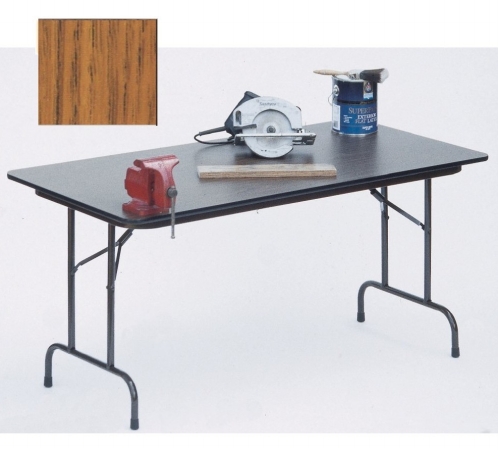 Correll F3060P06 Plywood and Honeycomb Folding Tables  Fixed Height  Med Oak