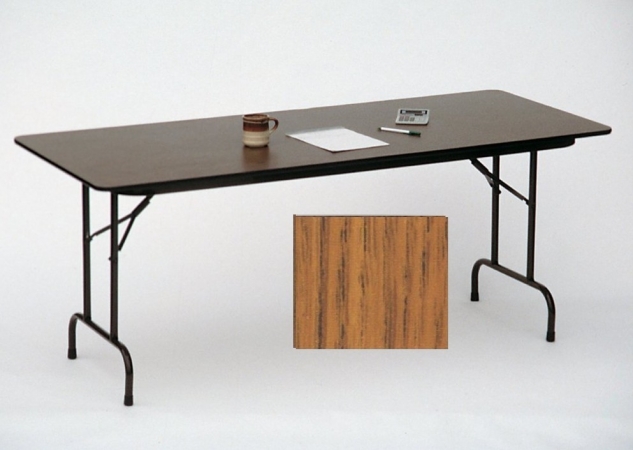 Correll F3672P06 Plywood and Honeycomb Folding Tables  Fixed Height  Med Oak
