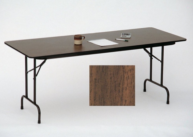 Correll Pc1872P01 Solid Plywood Core Folding Tables  Fixed Height  Walnut