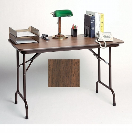 Correll Pc2448P01 Solid Plywood Core Folding Tables  Fixed Height  Walnut
