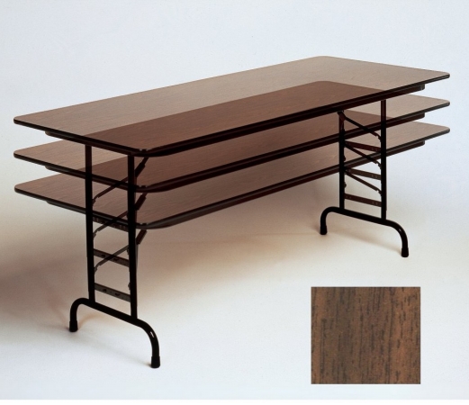 Correll Pca3072P01 Solid Plywood Core Folding Tables  Adjustable Height  Walnut
