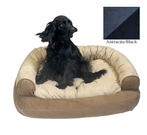 Snoozer SN-14072 Overstuffed Luxury Sofa Pet Bed - Small - Anthracite and Black