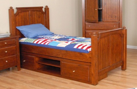 Ligo FOR022-05 Buffalo Creek Twin Bed With Storage - Rustic Oak