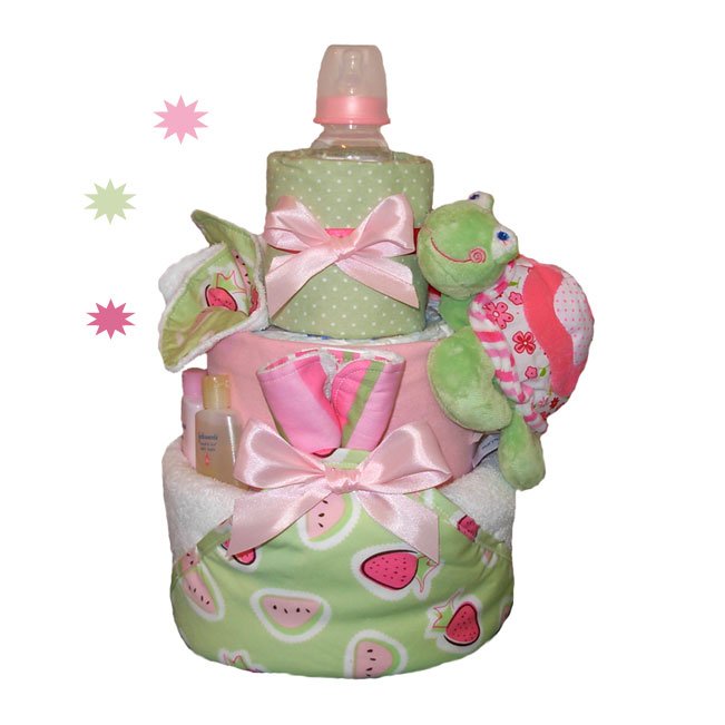 Tumbleweed Babies 1024023 Berry Sweet Diaper Cake- 3 Tier- Girl baby gifts