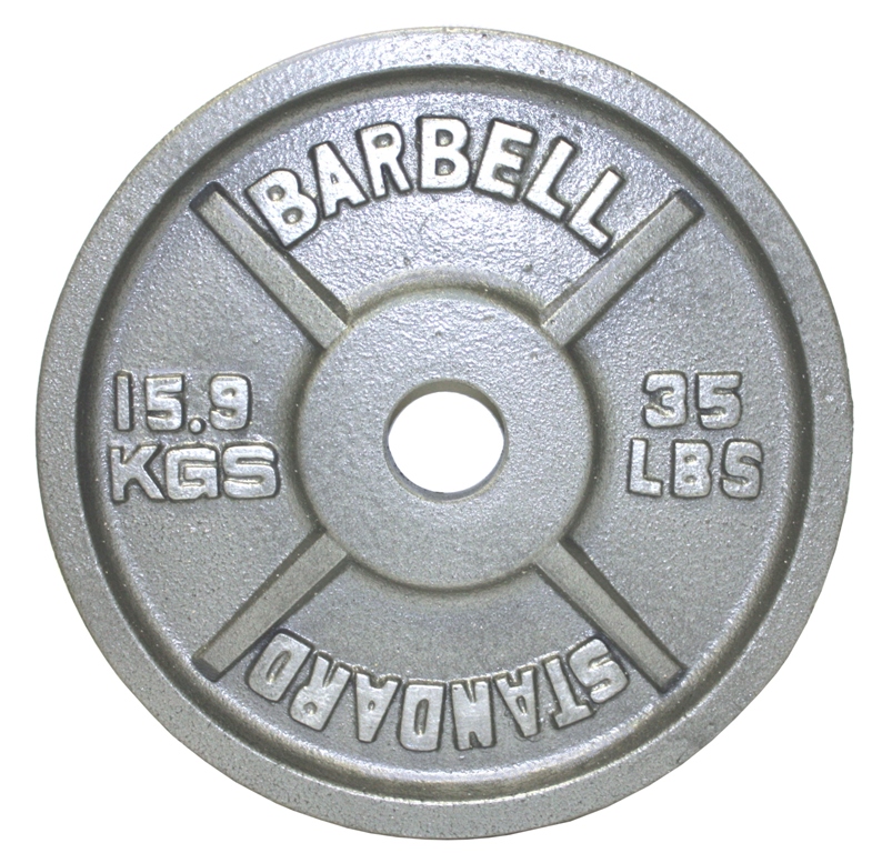 Troy Barbell O-035 Gray Olympic Weight Plate - 35 Pounds