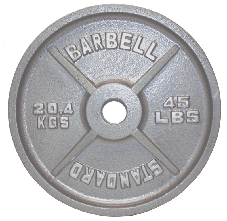 Troy Barbell O-045 Gray Olympic Weight Plate - 45 Pounds