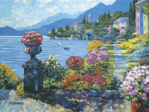 Bentley AC317191216 Behrens Varenna Morning Canvas Giclee 12x16