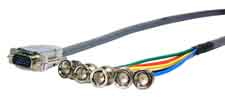 Comprehensive Plenum VGA-UXGA HD15 plug to 5 BNC plugs cable 25ft
