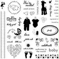 Fiskars Easy Stamp Press Clear Stamp Set Baby 8902 For Scrapbooking and #44; Car