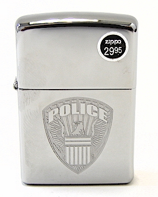Zippo 24702 Police Logo Design High Polish Chrome Finish Lighter