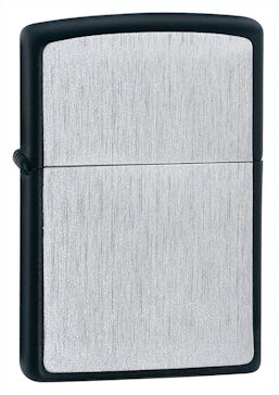 Zippo 24752 Black Matte Framed Design Brushed Chrome Finish Lighter