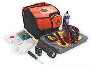 Bell/Victor 221650061 100Piece Emergency Road Kit with Booster Cable First Aid Kit Flashlight  More