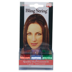 As Seen On TV BLINGSTRINGB Bling String Sparkly Hair Extensions  Red / Green / Purple